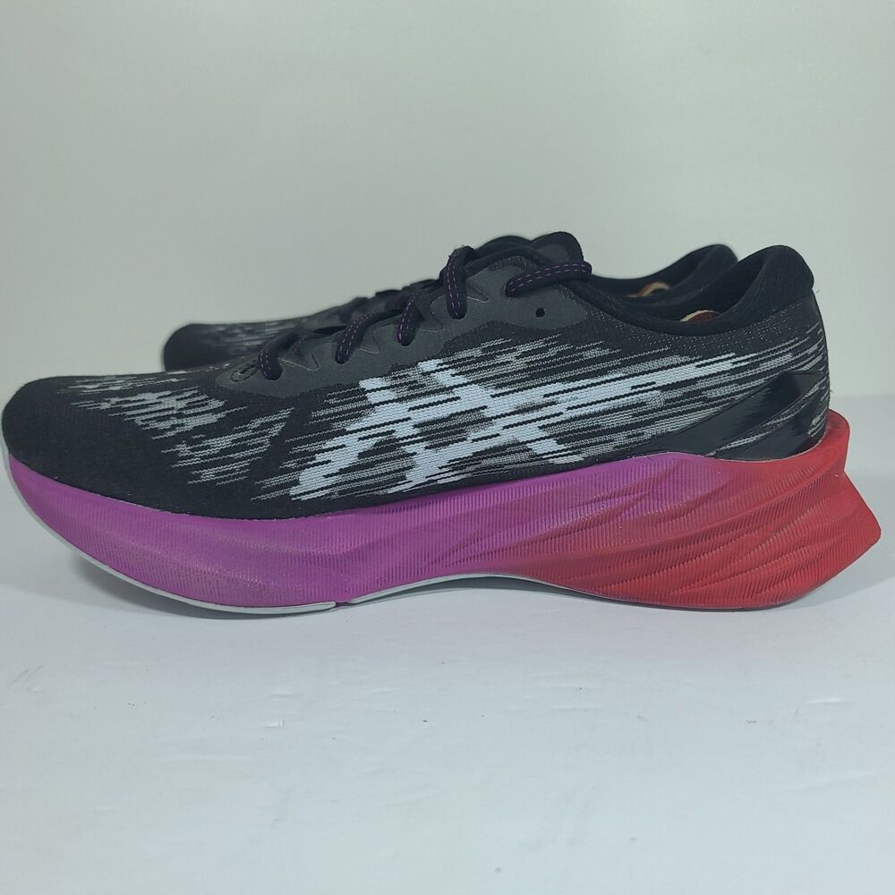 ASICS Novablast 3 Women Size 10.5 Black Purple Running Athletic Gym Shoe Sneaker - Picture 4 of 16